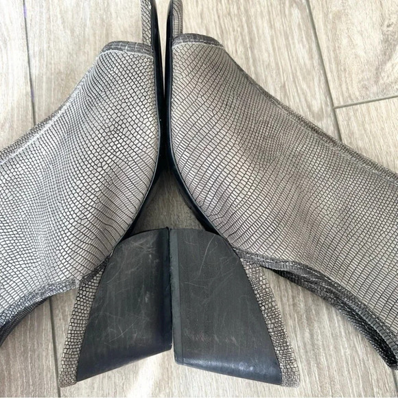 Diane Von Furstenberg Metallic Snakeskin Leather Upper Zipper Sandal Boots - Picture 8 of 16